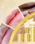 Transferproof Color Changing Lipstick, Gold Crystal Ph Lipstick Color Changing Lipsticks for Women Girls, Temperature Change Moisturizer,Long Lasting 24 Hours Moisturizing Glossy Shine Lip Gloss(2Pcs)