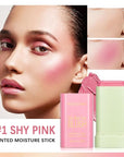 MEICOLY Multi Use Makeup Blush Stick,On-the-Go 2-in-1 Lip