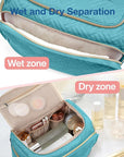 BAGSMART Travel Toiletry Bag, Large Wide-open Travel Bag for Toiletries, Makeup Cosmetic Travel Bag with Handle