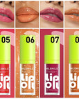 4 Colors Fat Lip Oil Set, Big Brush Head Hydrating Lip Glow Oil Lip Plumper Gloss, Shiny Transparent Lip Gloss Tinted Plumping Lip Oils, Non-sticky Long Lasting Fresh Clear Smooth Lip Care - B