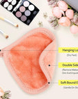 HOMEXCEL Makeup Remover Cloth 12 Pack, Reusable Makeup Remover Pads, Washable Ultra Soft Facial Cleansing Cloths For All Skin Types, 5 X 5 In, Pink