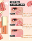 4PCS Liquid Blush,Soft Lightweight Cream Face Blush,Moisturizing Long & Eye
