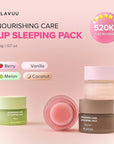 Klavuu Lip Mask Sleeping Pack (0.7oz) – Overnight Deep Hydrating Korean Lip Balm Treatment for Very Dry, Chapped Lips | Lip Lightening & Plumping with Instant Hydration | Gentle Exfoliating (Berry)