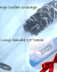SHOWER BOUQUET Loofah-Charcoal Back-Scrubber 2-Pack // Long-Handle Bath-Sponge Brush/Extra Large Soft Mesh Loofa-Lufa-Loufa for Men & Women - Exfoliate with Full Pure Cleanse in Bathing Accessories