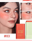 Blush Stick for Cheeks - Cream Makeup Blush Wand, Solid Moisturizer Stick for Cheeks Tint, Natural Blendable Waterproof Korean Matte Long-Lasting Smooth Blushes (#03 Coral Orange)
