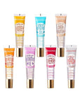 Ruby Kisses Broadway Vita-Lip Clear Lip Gloss (7 Pack) Ultra-Hydrating & Soothing Formula with Vitamins, High-Shine Non-Sticky Finish Lip Balm with Honey, Argan Oil, Shea, Mango Butter, Cherry, Peach
