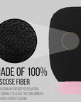 Valitic Exfoliating Glove Body Scrubber - Exfoliating Mitt Dead Skin Remover, Shower Face and Body Exfoliator - Korean Style Skin Scrubber Washcloth - Spray and Self Tan Remover, 1 Black with Pink