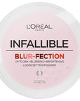 L'Oreal Paris Infallible Blur-fection Longwear Loose Setting Powder, Blurring Face Powder With Up to 24HRs of Wear, Brightening Light Pink, 1 Kit