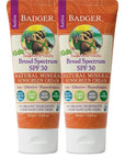 Badger - SPF 30 Kids Sunscreen Cream with Zinc Oxide for Face and Body, Broad Spectrum & Water Resistant Reef Safe Sunscreen, Natural Mineral Sunscreen with Organic Ingredients 2.9 fl oz (2 pack)