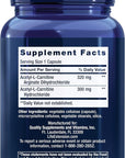Life Extension Acetyl-L-Carnitine Arginate, Advanced Brain & Nerve Health, Cellular Energy Support, Gluten-Free, Non-GMO, 90 Capsules