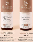 Self Tanner Mousse - USA Made with Natural & Organic Ingredients, Self Tanning Mousse for Dark Fake Tan, Sunless Tanner, Clear & Non Toxic Tanning Foam for Streak Free Finish & Natural Glow