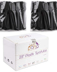 P 200pcs PANA Cosmetic Make Up Disposable Plastic 2.5" Spatulas Skin Care Facial Cream Mask Spatula (BLACK - 200 Pieces in a Box)