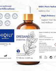 HIQILI 100 ML Oregano Essential Oil, 100% Pure Natural Oregano Oil for Diffuser, Skin, Cleaning - 3.38 Fl Oz