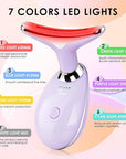 Facial Massager Red-Light-Therapy-for-Face and Neck, Face 𝖲 culpting Wand with 7 Color, Face Tool for Skin Care (Purple)