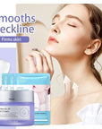 Neck Firming Cream and Neck Mask Set,Non-greasy Tighten Lift Firming Face Cream Skincare Moisturizer, 3 Pieces Deep Moisturizing Masks for Tightening, All Skin Type, 4 Pack