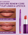 COVERGIRL Simply Ageless Lip Flip Liner, Brilliant Coral, Pack of 4