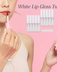 RDEXP 1.3ml Empty Lip Gloss Tube Clear Plastic Lip Gloss Containers Pack of 10 (White Cap)