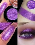Purple Glitter Eyeshadow, High Impact Diamond Shimmer Eyeshadow Lavender Sparkle Makeup, High Pigment Long Lasting Fine Pressed Eye Glitters/Highlighter, Waterproof Violet Eye Shadow Palette, Vegan