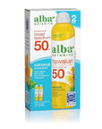 Alba Botanica Hawaiian Coconut Sunscreen, Spray Broad Spectrum SPF 50 Sunscreen, Water Resistant and Biodegradable 8 fl oz Bottle (Pack of 2)
