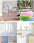 3 Pieces Exfoliating Washcloth Towel African Net Sponge Japanese Washcloth Exfoliating Sponge Loofah Exfoliating Body for Body Exfoliation(Pink,Blue,Green)