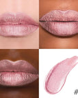 evpct Warm Pink Metallic Glitter Lip Liner and Lipstick Combo Set Long Lasting Waterproof, Metallic Shimmer Lip Gloss Stain Makeup for Women, Warm Pink Frosted Iridescent Glossy Liquid Lipstick 19
