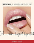 Runway Rogue Silk Glam Liquid Lipstick, Long Wear Frosted Pale-Pink Lipstick, ‘Trophy Wife’