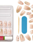 KISS Classy Nails Premium, Press-On Nails, Nail glue included, 'Gleamin', White, Medium Size, Almond Shape, Includes 30 Nails, 2G Glue, 1 Manicure Stick, 1 Mini File