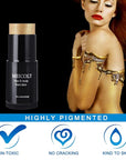 MEICOLY Gold Face Body Paint Stick(1.06 Oz),Cream Blendable Face Paint,Sweatproof Waterproof Body Paint Makeup for Halloween Special Effects SFX Cosplay,Metallic Gold