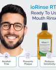 ioRinse Ready-to-Use (RTU) Mouthwash for Fresher Breath, Halitosis Relief, Alcohol-Free, Fluoride-Free and a Professional Clean, Original ioRinse RTU Mouth Wash, Zero Alcohol - Green Apple Flavor, 1L