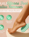 Silicone Foot Callus Remover - Nano Glass Foot File for Dead Skin and Cracked Heels - Callus Remover for Feet & Hard Skin - Ergonomic Foot Scrubber & Exfoliator for Soft, Smooth Feet - Green