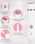 4-in-1 Facial Hair Removal for Women, Electric Painless Shaver, USB Rechargeable, Lip Chin Cheek Trimmer