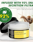Snail Mucin 92% Repair Cream Face Moisturizer, Body Hydrating for Dry & Sensitive Skin, Snail Gel Essence Daily Serum for All Skin Women Men