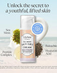 LilyAna Naturals Bakuchiol Face Lift Cream with Sea Moss and Peptide Complex - Face Cream for Women - Moisturizing and Lifting Facial Cream - Anti-Aging Overnight Moisturizer - Made in the USA - 1 oz