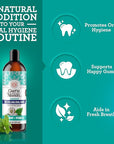 GuruNanda CocoMint Oil Pulling Mouthwash for Complete Oral Hygiene, 7 Essential Oils & Vitamins for Happy Teeth & Gums & Fresh Breath , Alcohol-Free, 8 oz