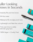 Thrive Causemetics Instant Brow Fix Semi-Permanent Eyebrow Gel, Waterproof Tinted Eye Brow Gel with Vitamin B5, Smudge-Proof, Long Lasting Definition, Vegan & Cruelty Free, Serena (Deep Brown)