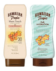 Hawaiian Tropic SPF 30 Broad Spectrum Sunscreen and After Sun Pack with 8oz Sheer Touch Moisturizing Sunscreen Lotion and 6oz Silk Hydration Weightless After Sun Lotion