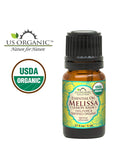 US Organic 100% Pure Melissa (Lemon Balm/Sweet Balm) Essential Oil - USDA Certified Organic, Steam Distilled - W/Euro Dropper (5 ml / 1/6 fl oz)