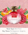 Tocca Women's Perfume, Gia Fragrance, 1.7oz (50 ml) - Warm Floral, Pink Peppercorn, Tangerine, Turkish Rose - Hand-Finished Bottle