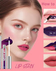 3 Pcs Peel Off Lip Stain Lip Tint Set, Lip Stain Peel Off Matte Lip Liner, Long-Lasting Lip Tint Stain Peel Off Lip Gloss, Waterproof Non-stick Cup Peel Off Lipstick Lip Stains for Women