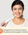 Amazon Basics Electric Toothbrush Head Replacement Brush, White, 3 Count (Fits Most Oral-B Brushes)