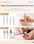 MelodySusie Professional Manicure Pedicure Kit,8-in-1 Electric Nail Drill Set with 5 Speeds,Rechargeable Cordless E-File with 360° LED Light,Perfect Hand Foot Care Trimmer Polish Tools - PC760G