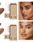 Beauty Balm Serum Boosted Skin Tint, Lightweight Solid Tinted Hydrating Serum Foundation Contour Stick for Women, Sheer to Medium Coverage, Radiant & Dewy Finish for Face Makeup (#02 03)