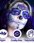MEICOLY Cream Dark Blue Face Body Paint,2.1Oz Smudge-Proof Face Paint,Water Based Washable Body Paint for Adults and Kids,Halloween SFX for Smurf Mystique Cosplay Avatar Makeup