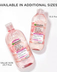 Garnier Micellar Water with Rose Water and Glycerin, Hydrating Facial Cleanser & Makeup Remover, For All Skin Types, Vegan, Cruelty Free, 23.7 Fl Oz (700mL), 1 Count