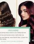 Red Hair Dye Shampoo, Instant Hair Color Shampoo, Covers Gray in Minutes, Burgundy Hair Dye, Champu Para Pintar el Cabello, Champu Para Canas, Easy to Use 16.90 Fl Oz