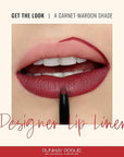 Runway Rogue Designer Liner Lip Pencil, Matte Garnet-Maroon Lip Liner Pencil and Lip Liner Sharpener, ‘Get the Look’