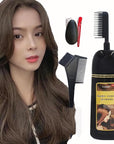 Hair Dye Shampoo Dark Brown Permanent YIZHONG Hair Color For 100% Gray Coverage Women Men Dark Easy Comb Dyeing (Dark Ash Blonde)