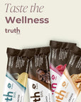 Truth Bar Prebiotic & Probiotic Keto Snack Vegan Bars with Omega-3's - Synbiotic High Fiber Snacks - Low Sugar, Kosher, Gluten Free - Dark Chocolate Brownie Crunch (Pack of 12)