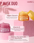 Mango, Vanilla & Watermelon Duo Lip Mask & Scrub - Dermatologist Tested, Anti-Aging, Korean Skin Care, Deep Hydration - Smooth, Soft & Plump Lips - Clean Beauty, Vegan, Non-GMO - 1 Pack