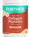 Further Food Chocolate Collagen Peptides Powder, Grass-Fed Pasture-Raised Hydrolyzed Type 1 & 3 Protein, Gut Health + Joint, Hair, Skin, Nails, Paleo Keto Sugar-Free 24.34 oz